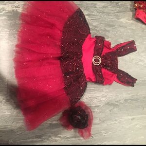 Pink and black XSM kids dance costume